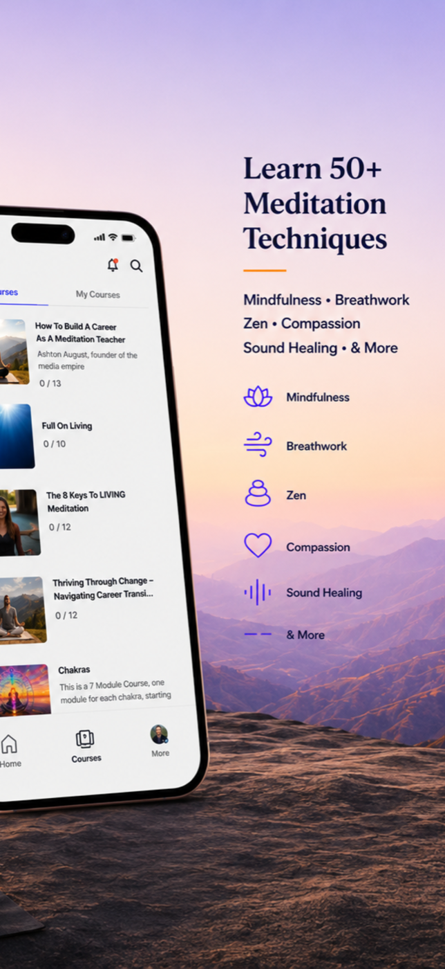 Meditation University app community screen