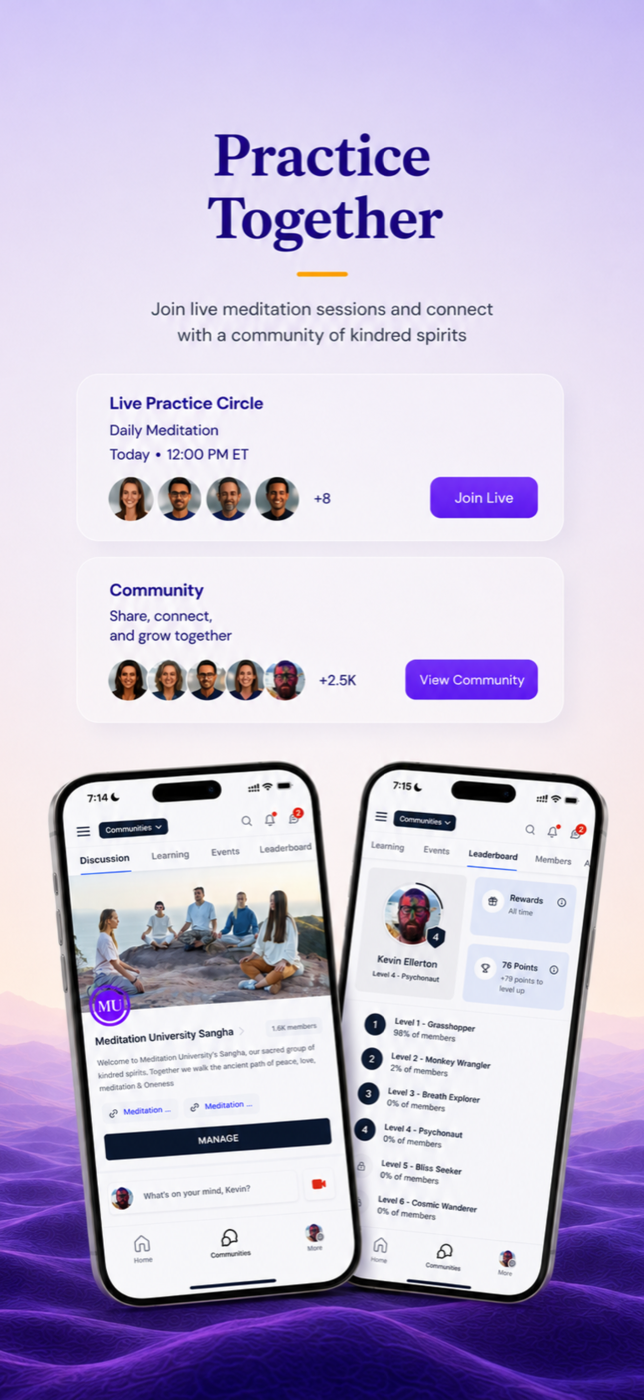 Meditation University app meditation screen